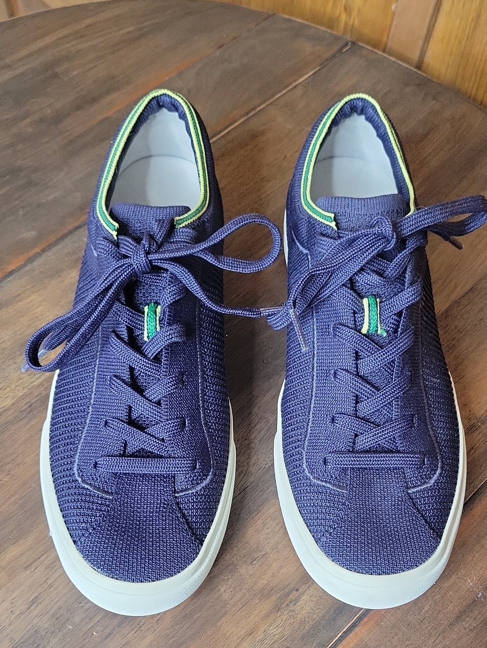 Rothy's Women's The Lace Up Navy Knit Sneakers Sz 8